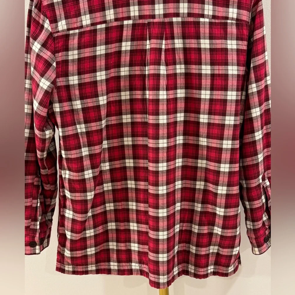 L.L. BEAN • Red & White Plaid Kids Button Down Shirt